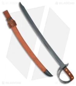 Cold Steel 1917 Cutlass Sword W/ Brown Leather Scabbard (24.75" Satin)