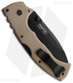 Cold Steel 4 Max Scout Tri-Ad Lock Knife Desert Tan Griv-Ex (4" Black) -Cold Steel Cold Steel 4 Max Scout Desert Tan Black BHQ 176064 jr side