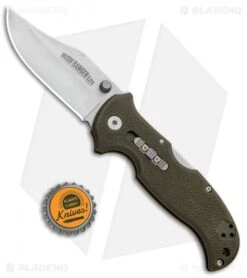 Cold Steel Bush Ranger Lite Rocker Lock Knife OD Green GFN (3.5" Satin) 21A -Cold Steel Cold Steel Bush Ranger Lite Rocker Lock OD Green GFN Satin 21A BHQ 80429 jr bottlecap