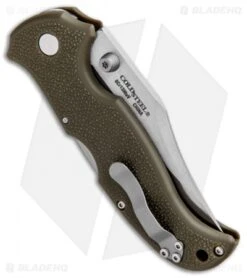 Cold Steel Bush Ranger Lite Rocker Lock Knife OD Green GFN (3.5" Satin) 21A -Cold Steel Cold Steel Bush Ranger Lite Rocker Lock OD Green GFN Satin 21A BHQ 80429 jr side
