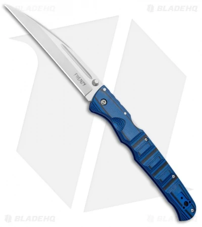 Cold Steel Frenzy II Tri-Ad Lock Knife Black/Blue G-10 (5.5" Satin) 62P2A 3 Cold Steel Frenzy II Tri-Ad Lock Knife Black/Blue G-10 (5.5" Satin) 62P2A