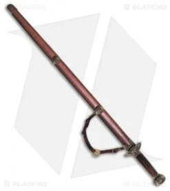 Cold Steel -Cold Steel Cold Steel Gim Sword Redwood Brass Guard Satin BHQ 44188 er side