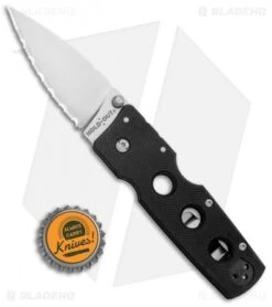 Cold Steel Hold Out 3" Lockback Knife Black G-10 (3" Satin Serr) -Cold Steel Cold Steel Hold Out 3in LB Black G 10 Satin Serr 11G3S BHQ 8513 jr bottlecap