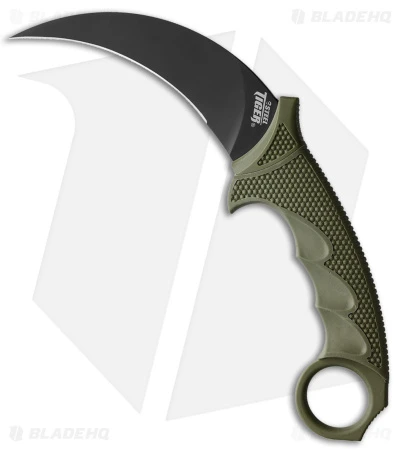 Cold Steel Karambit Steel Tiger Fixed Blade Knife OD Green (4.75" Black) 3 Cold Steel Karambit Steel Tiger Fixed Blade Knife OD Green (4.75" Black)