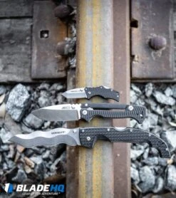 Cold Steel Kris Voyager Tri-Ad Lock Knife (5.5" Stonewash AUS-10A) 29AXW -Cold Steel Cold Steel Kris Voyager Tri Ad Lock Knife Stonewash AUS 10A 29AXW BHQ 106677 kp rail web