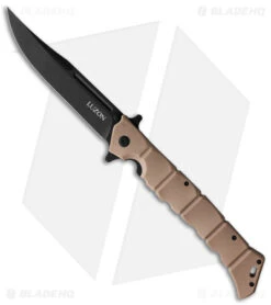Cold Steel Large Luzon Folding Flipper Knife Desert Tan GFN (6" Black)