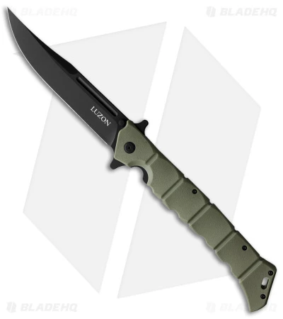 Cold Steel Large Luzon Folding Flipper Knife OD Green GFN (6" Black) 3 Cold Steel Large Luzon Folding Flipper Knife OD Green GFN (6" Black)