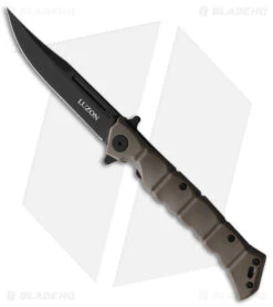 Cold Steel Medium Luzon Folding Pocket Knife Dark Earth Brown GFN (4" Black)
