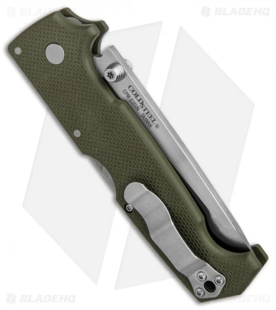 Cold Steel SR1 Tri-Ad Lock Tanto Knife OD Green G-10 (4" Satin S35VN) 62LA 4 Cold Steel SR1 Tri-Ad Lock Tanto Knife OD Green G-10 (4" Satin S35VN) 62LA - Image 2