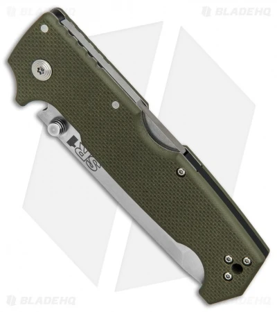 Cold Steel SR1 Tri-Ad Lock Tanto Knife OD Green G-10 (4" Satin S35VN) 62LA 5 Cold Steel SR1 Tri-Ad Lock Tanto Knife OD Green G-10 (4" Satin S35VN) 62LA - Image 3