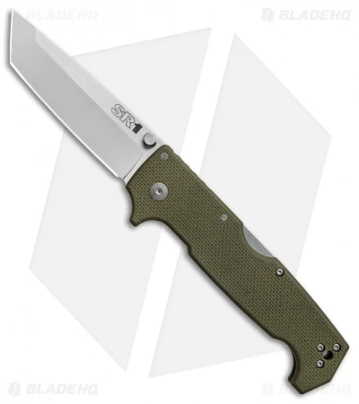 Cold Steel SR1 Tri-Ad Lock Tanto Knife OD Green G-10 (4" Satin S35VN) 62LA 3 Cold Steel SR1 Tri-Ad Lock Tanto Knife OD Green G-10 (4" Satin S35VN) 62LA