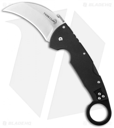 Cold Steel Tiger Claw Karambit Lockback Knife (3.25" Satin) 22KF 3 Cold Steel Tiger Claw Karambit Lockback Knife (3.25" Satin) 22KF