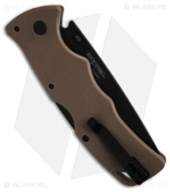 Cold Steel Verdict Tanto Tri-Ad Lock Knife Tan FDE G-10 (3" Black) AUS-10A -Cold Steel cold steel verdict tanto triad lock knife tan fde g10 3 in black bhq139971 hd side